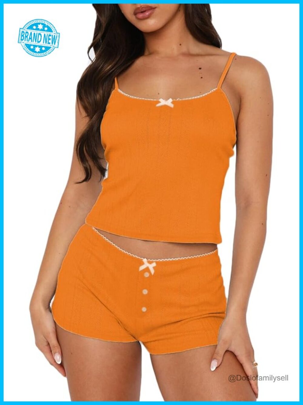 Floral Spaghetti Strap Lace Cami Crop Top & Shorts Pajama Lounge Set 2 Piece